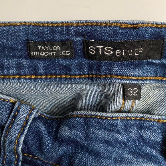 STS Blue Taylor Straight Leg Distressed Raw-Hem Embroidered Denim Jean Women 32 - Picture 10 of 11